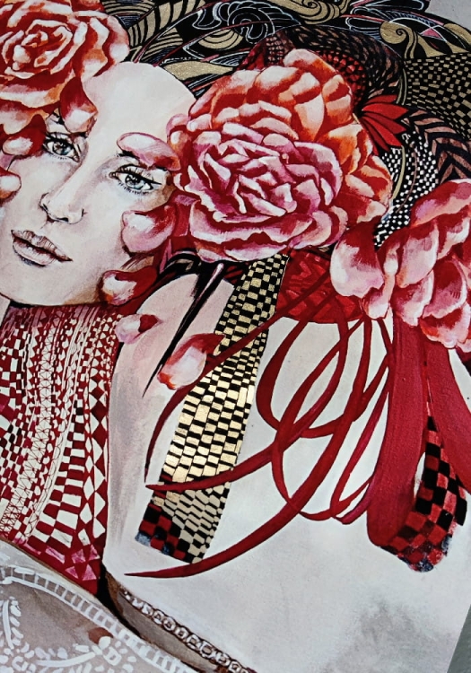 Madame Butterfly Silver, plakat zdobiony, 70x100 cm, detal 2.jpg