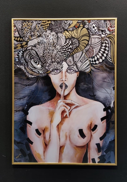 Pożegnanie Aleksandra 3, plakat zdobiony Gold 70x100 cm, Maggie Piu, rama złota, black wall.jpg