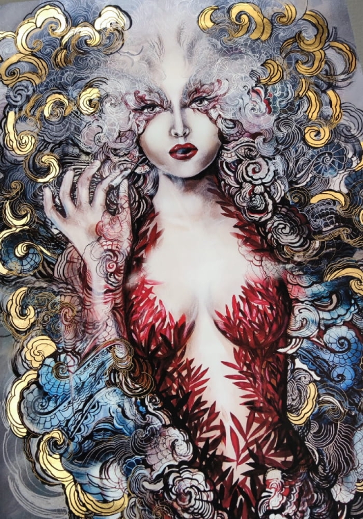 Pet-Carmen Gold, plakat zdobiony Gold, 70x100 cm, Maggie Piu, perspektywa 1.jpg