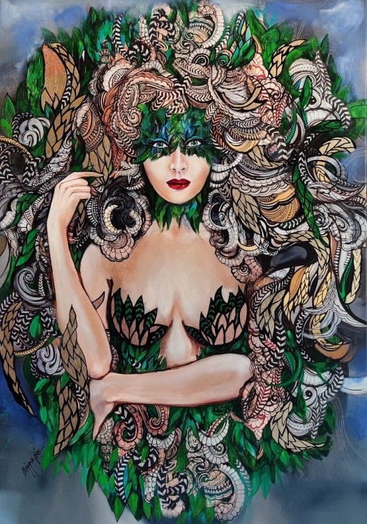 Freya, 70x100 cm, technika mieszana, Maggie Piu, 2022.jpg
