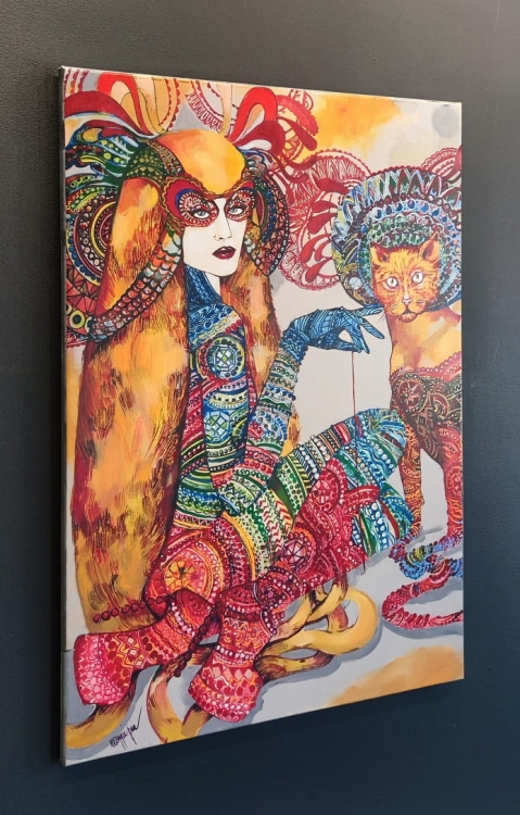 Ina z Rudolfem, 70x100 cm, Maggie Piu, giclee, black wall, left side.jpg