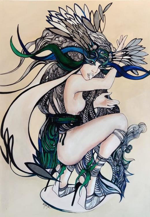 Smutna Kochanka, 90x130, technika mieszana, Maggie Piu.jpg