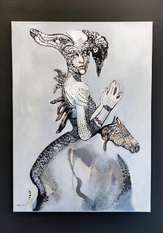 Anja, 80x110, technika mieszana, Maggie Piu, black wall.jpg