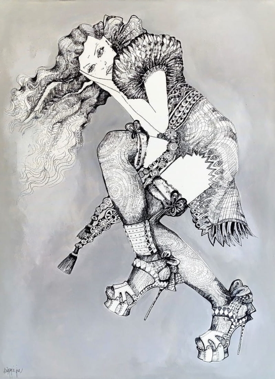 Fashion Games II, 80x110, technika mieszana, Maggie Piu.jpg