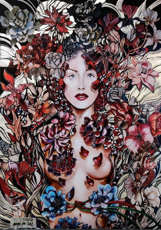 Snejki Gucia Silver, plakat zdobiony, 70x100 cm, Maggie Piu.jpg