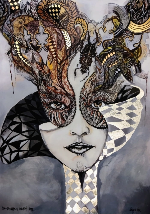 Królowa Margot Silver-gold zdobiona 50x70.jpg