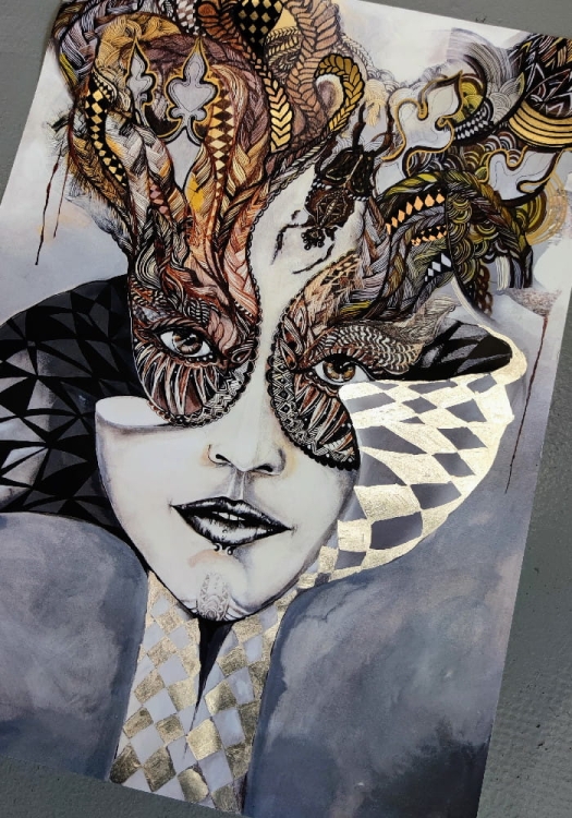 Królowa Margot Silver-gold zdobiona 70x100, perspektywa 1.jpg