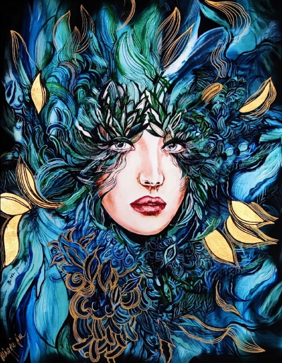 Malachitowa Medusa Mayo, plakat zdobiony 35x45 cm.jpg