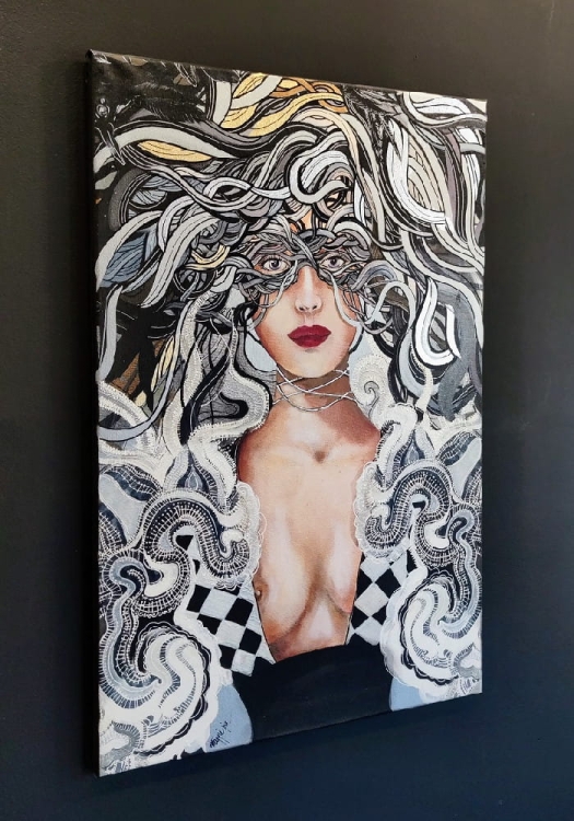 Kruki Balmaina, 60x90 cm, giclee, Maggie Piu, 2022.02, black wall, left side.jpg