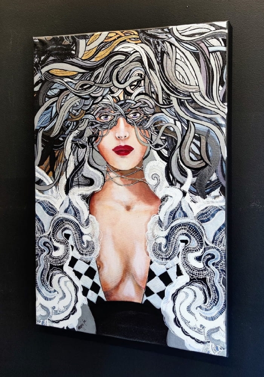Kruki Balmaina, 60x90 cm, giclee, Maggie Piu, 2022.02, black wall, right side.jpg