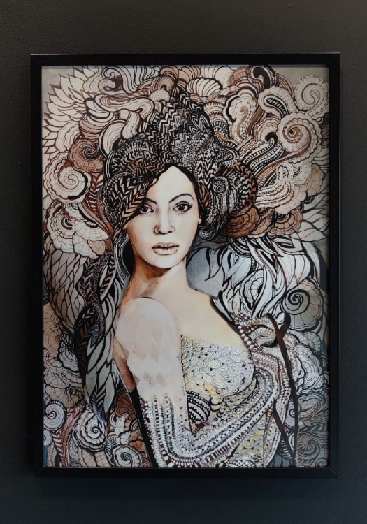 Madame Butterfly Decor, 50x70 cm, rama basic, black wall.jpg