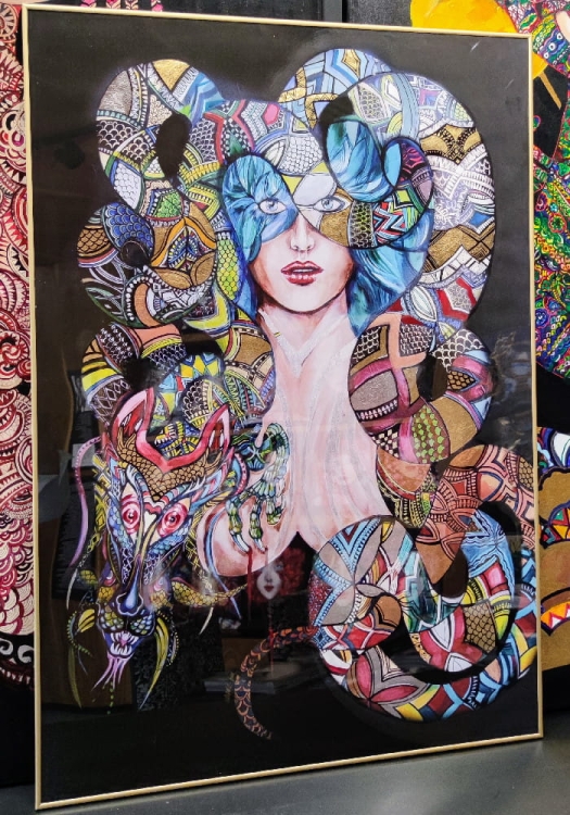 Kiedy Twój Smok kocha Cię za bardzo, 70x100 cm, plakat zdobiony, połysk, rama alu gold.jpg