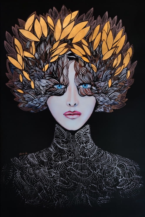 Lady Gorudo Copper, 80x120 cm, plakat zdobiony..jpg