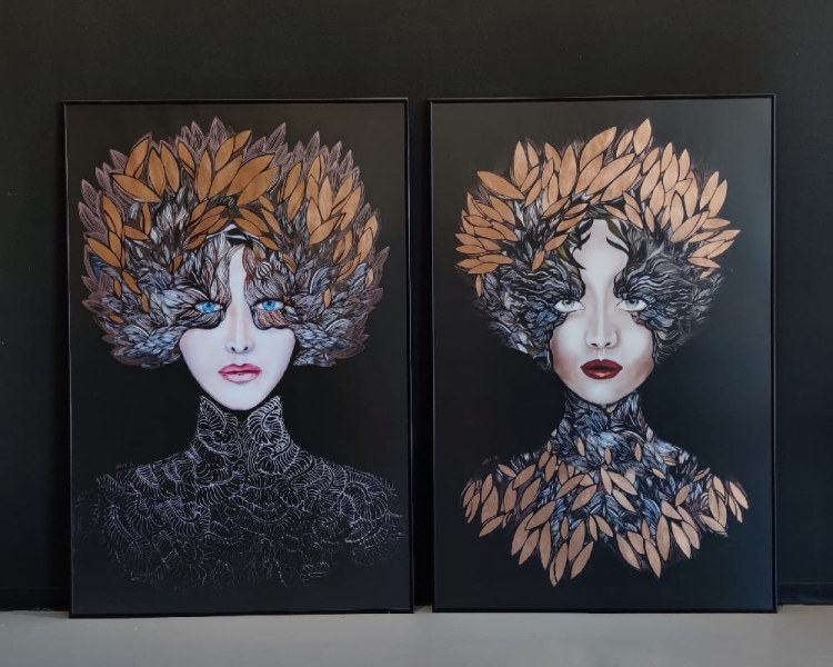 Lady Gorudo i Lady Siostra Szafiro Copper, 80x120 cm, v4.jpg