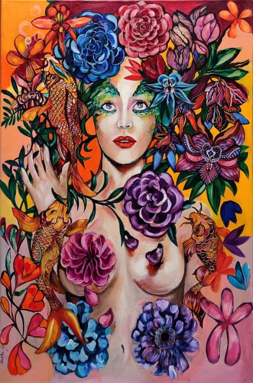 Raj Utracony 2019-2022, 60x90 cm, akryl na płótnie, Maggie Piu.jpg