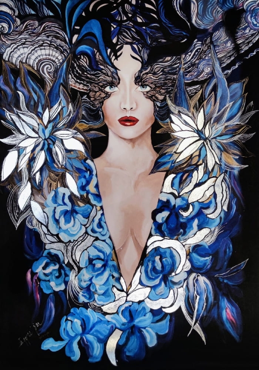 Goldiva Szafiro I Silver, plakat zdobiony 70x100 cm.jpg