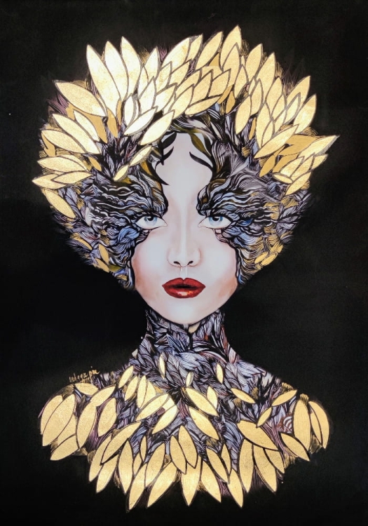 Lady Siostra Szafiro Gold, plakat zdobiony 70x100 cm.jpg
