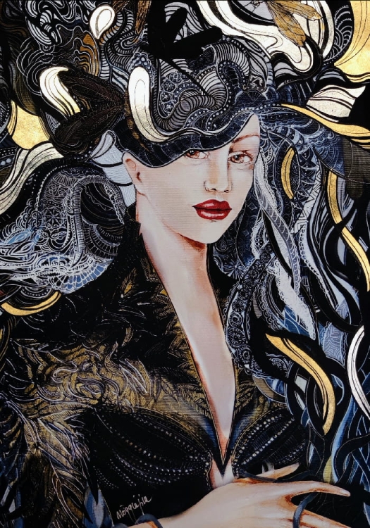 Igły Aleksandra 70x100, plakat zdobiony gold-silver.jpg