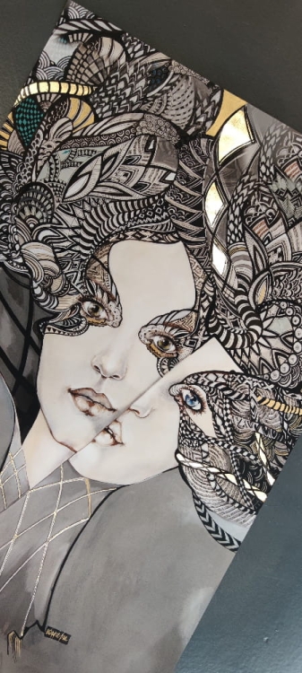 Mistrz i Małgorzata 2, 60x90 cm, plakat zdobiony gold, detal i perspektywa 4.jpg