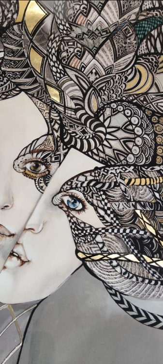 Mistrz i Małgorzata 2, 60x90 cm, plakat zdobiony gold, detal i perspektywa 3.jpg