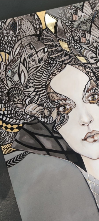 Mistrz i Małgorzata 2, 60x90 cm, plakat zdobiony gold, detal i perspektywa 2.jpg