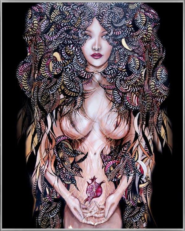 plakat Maggie Piu, Lady Mida Black, 40x50 cm, rama alu srebrna 41x51 cm.jpg