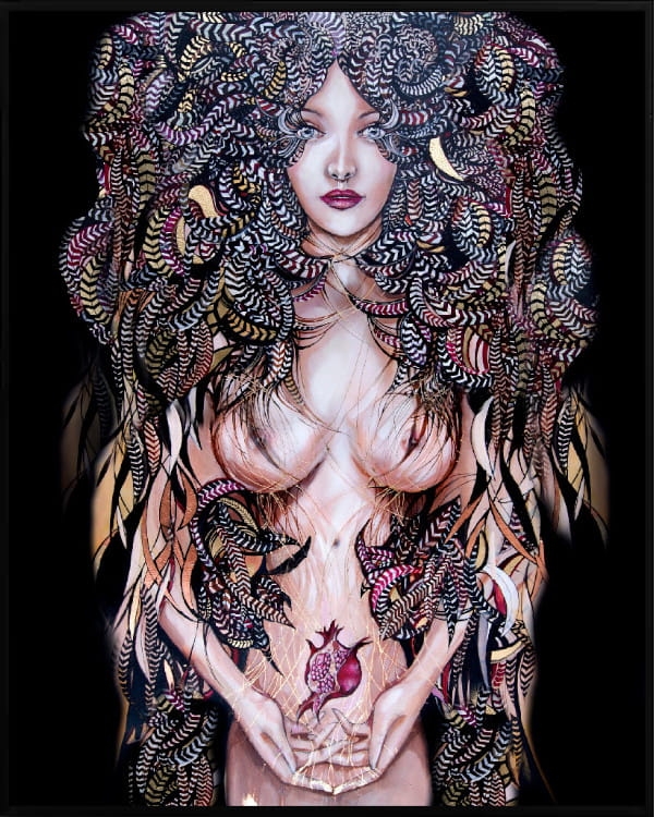 plakat Maggie Piu, Lady Mida Black, 40x50 cm, rama alu czarna 41x51 cm.jpg