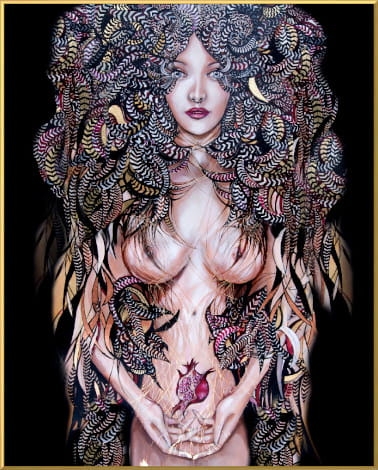 plakat Maggie Piu, Lady Mida Black, 40x50 cm, rama alu złota 40x50 cm.jpg