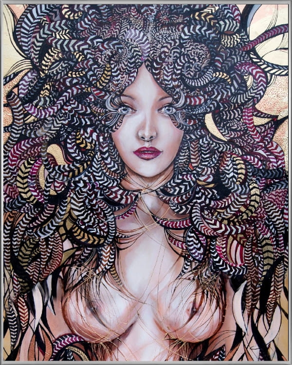 plakat Maggie Piu, Lady Mida II, 40x50 cm, rama alu srebrna 41x51 cm.jpg