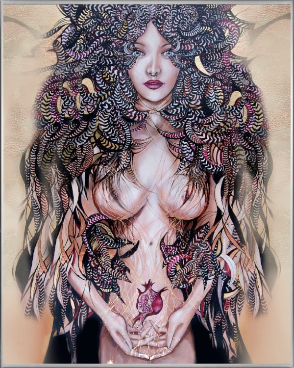 plakat Maggie Piu, Lady Mida, 40x50 cm, rama alu srebrna 41x51 cm.jpg