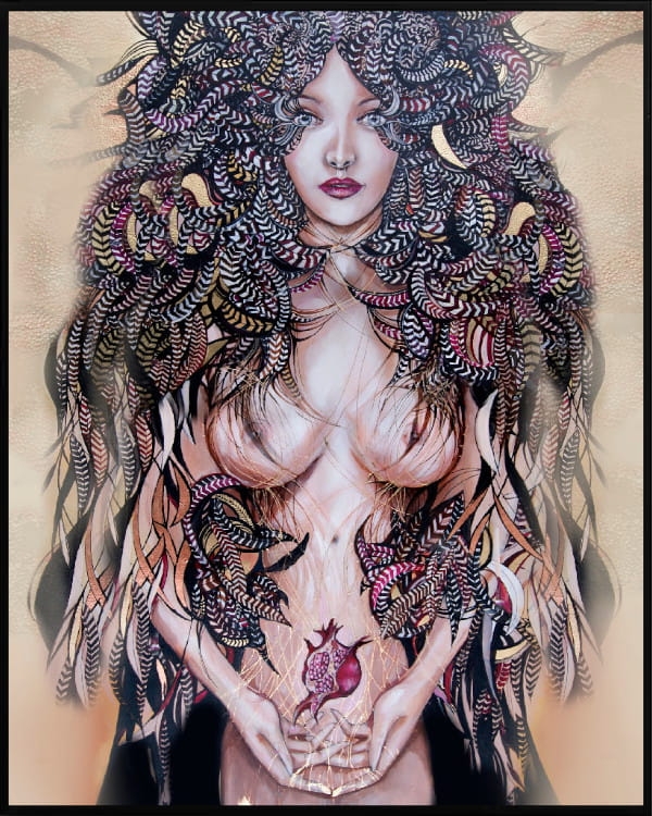 plakat Maggie Piu, Lady Mida, 40x50 cm, rama alu czarna 41x51 cm.jpg