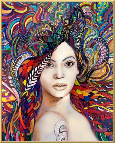 plakat Maggie Piu, Madame Butterfly Multicolor, 40x50 cm, rama alu złota 40x50 cm.jpg
