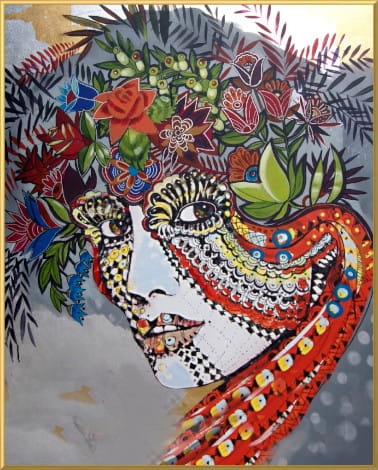 plakat Maggie Piu, Penelopa Folk, 40x50 cm, rama alu złota 40x50 cm.jpg