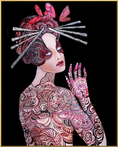 plakat Maggie Piu, Kashubska Geigi II, 40x50 cm, rama alu złota 40x50 cm.jpg