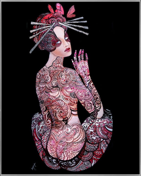 plakat Maggie Piu, Kashubska Geigi I, 40x50 cm, rama alu srebrna 41x51 cm.jpg