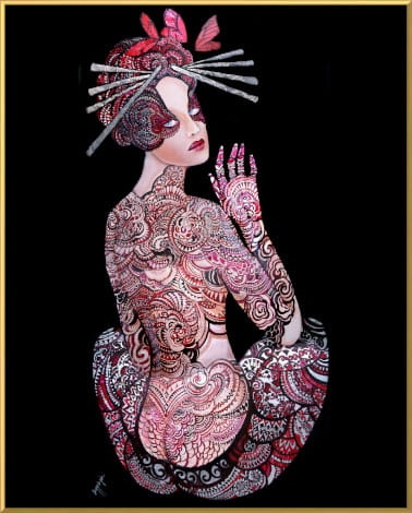 plakat Maggie Piu, Kashubska Geigi I, 40x50 cm, rama alu złota 40x50 cm.jpg