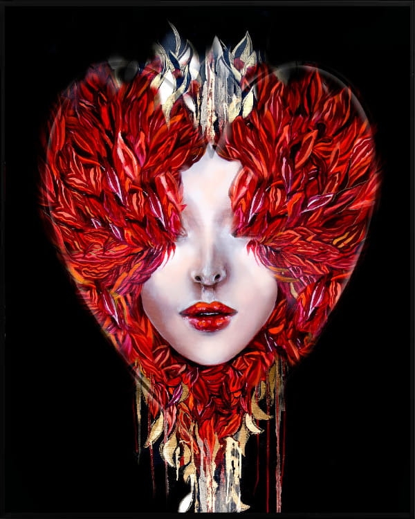 plakat Maggie Piu, Medusa Miłość jest ślepa, 40x50 cm, rama alu czarna 41x51 cm.jpg