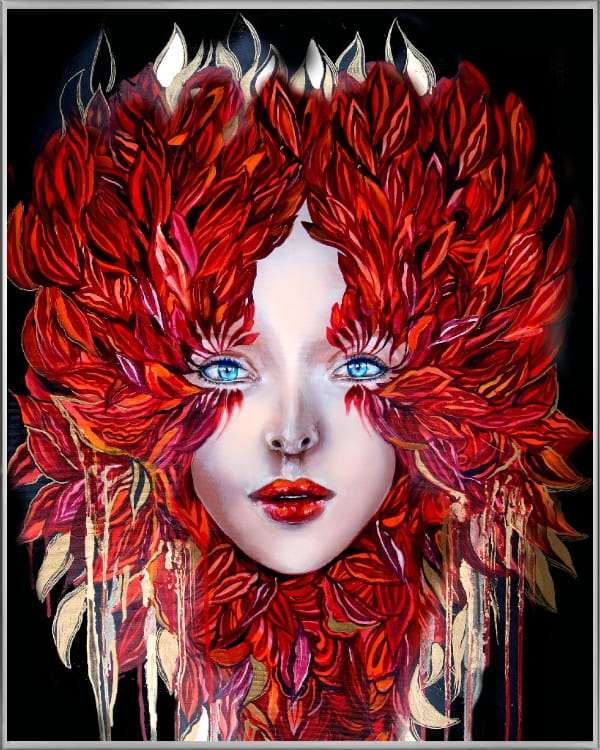 plakat Maggie Piu, Medusa Miłość, 40x50 cm, rama alu srebrna 41x51 cm.jpg