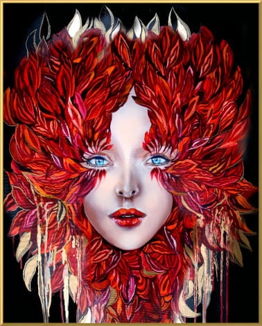 plakat Maggie Piu, Medusa Miłość, 40x50 cm, rama alu złota 40x50 cm.jpg