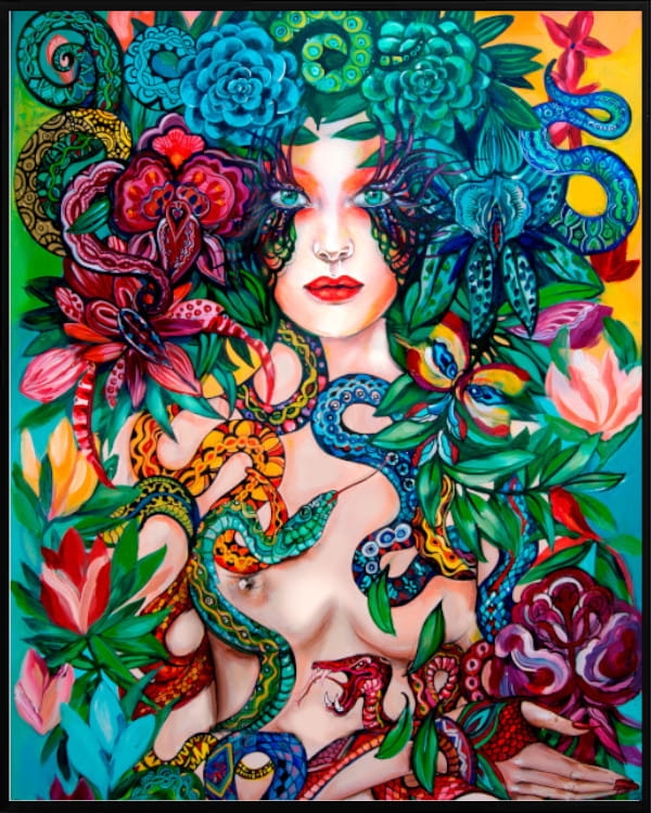 plakat Maggie Piu, Raj Utracony Węże, 40x50 cm, rama alu czarna 41x51 cm.jpg
