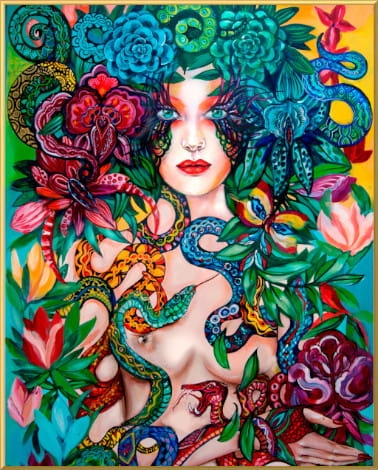plakat Maggie Piu, Raj Utracony Węże, 40x50 cm, rama alu złota 40x50 cm.jpg