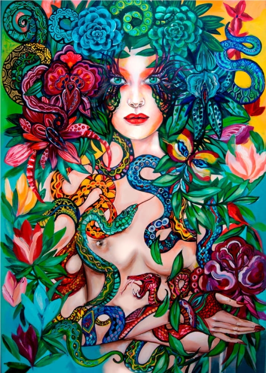 plakat Maggie Piu, Raj Utracony Węże, 50x70 cm..jpg