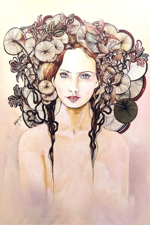 Lady Anna, 60x90 cm, technika mieszana, Maggie Piu, 2022.12..jpg