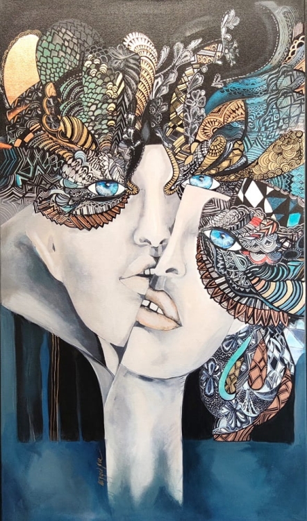 Mistrz i Małgorzata, 70x120 cm, technika mieszana, Maggie Piu.jpg