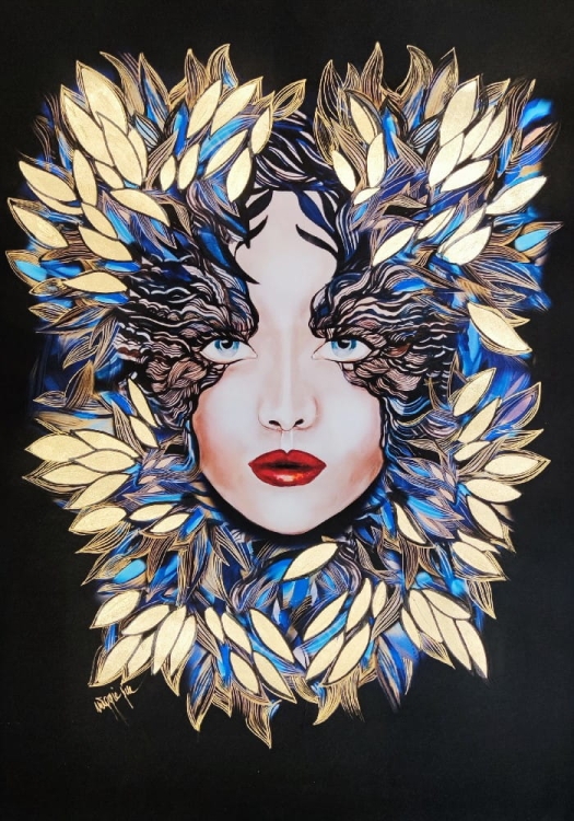 Medusa Szafiro Gold, plakat zdobiony 50x70 cm, v2.jpg