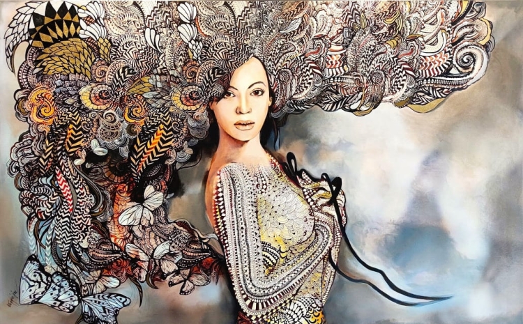 Madame Butterfly, 160x100 cm, technika mieszana, Maggie Piu.jpg