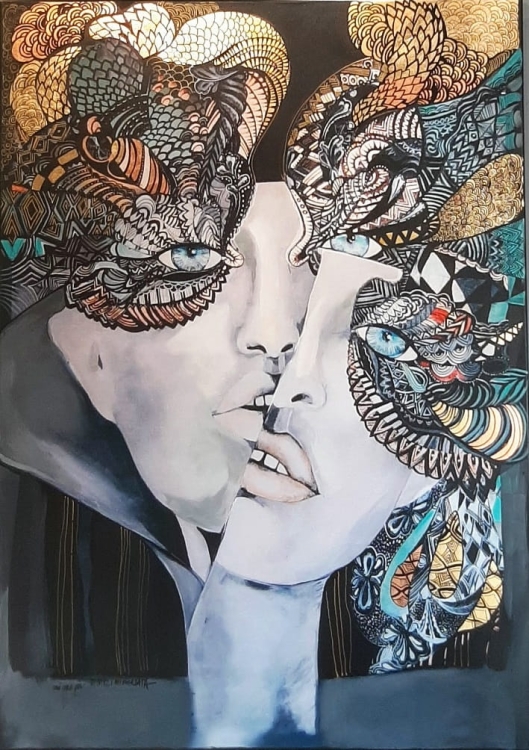 Mistrz i Małgorzata, 100x140 cm, technika mieszana, Maggie Piu.jpg