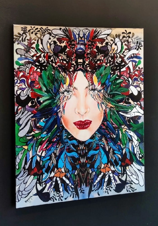 Medusa Nova Orzo, 70x90 cm, giclee, Maggie Piu, black wall, left side.jpg