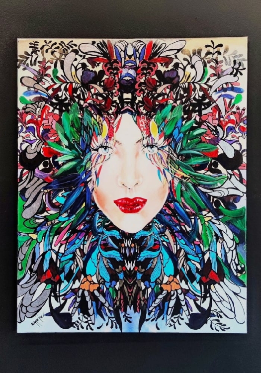 Medusa Nova Orzo, 70x90 cm, giclee, Maggie Piu, black wall.jpg