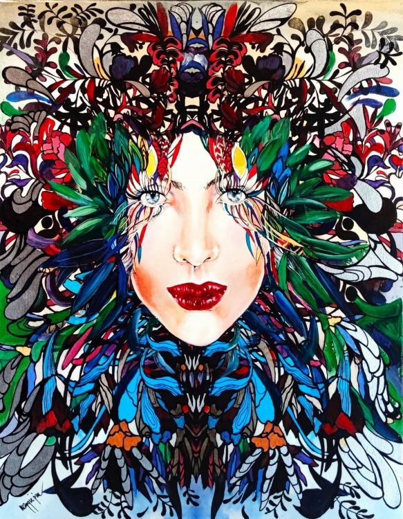 Medusa Nova Orzo, 70x90 cm, technika mieszana, Maggie Piu.jpg